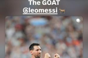 贝克汉姆在社交媒体上向梅西表示：GOAT