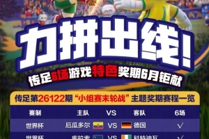 力战晋级！传足特色奖期第26122期锁定小组赛决赛轮